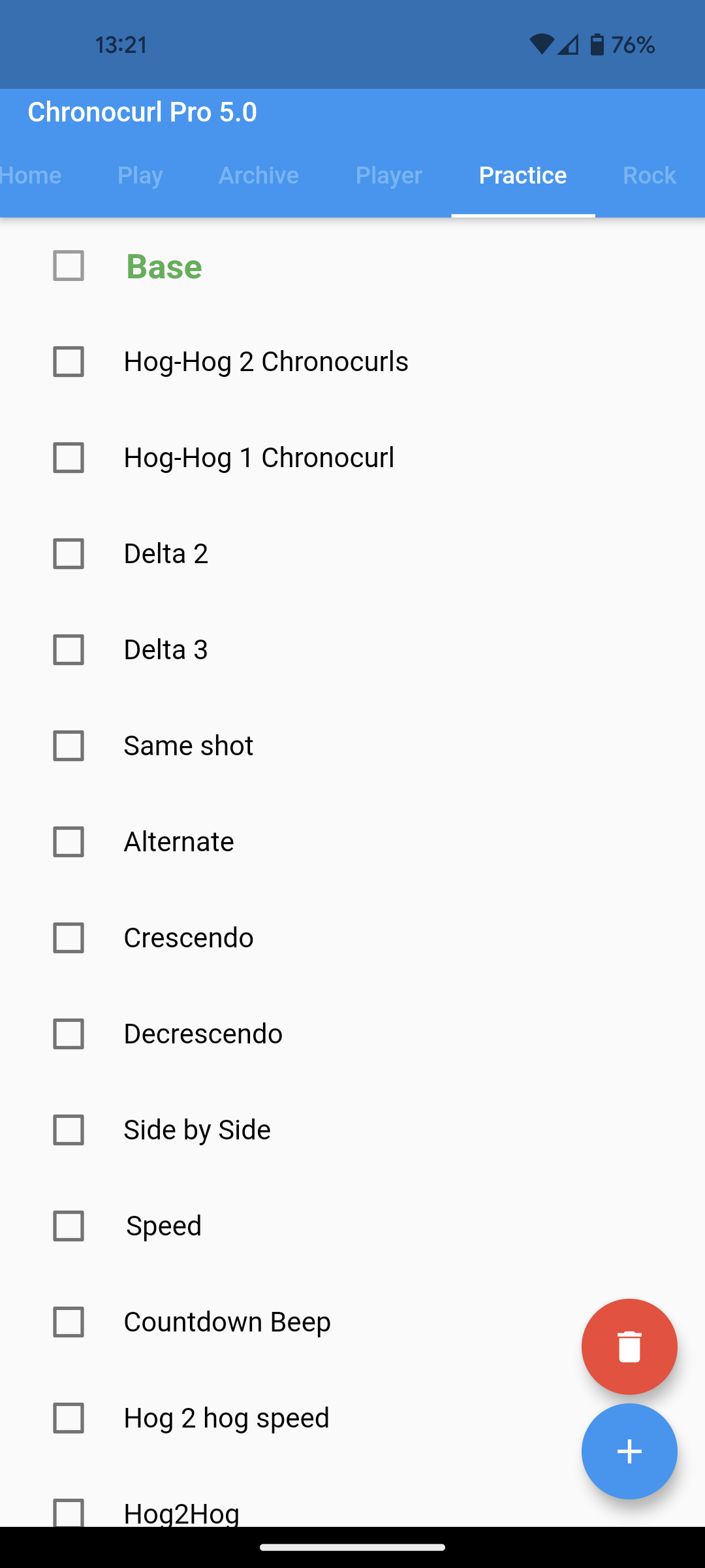 Practice tab overview